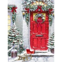 Kerst sneeuw Rode deur